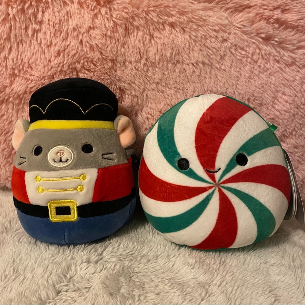 Squishmallows 5” Murray Mouse & Dulce Peppermint Christmas Squishmallow Bundle
